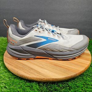 Brooks Cascadia 16 Shoes Men's 9.5 D Gray Orange Running Sneakers 1103761D038